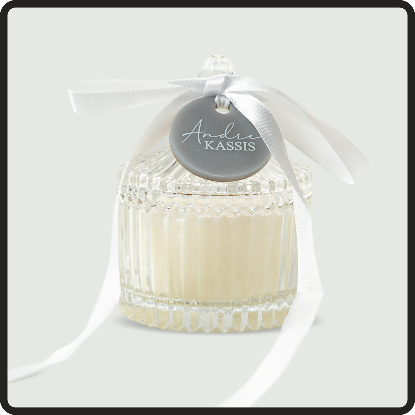 Carousel candle jars with ribbon and tag