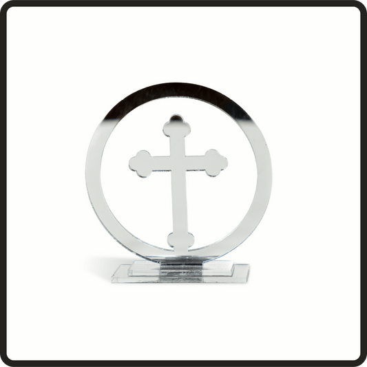 Orthodox free standing personalised acrylic cross