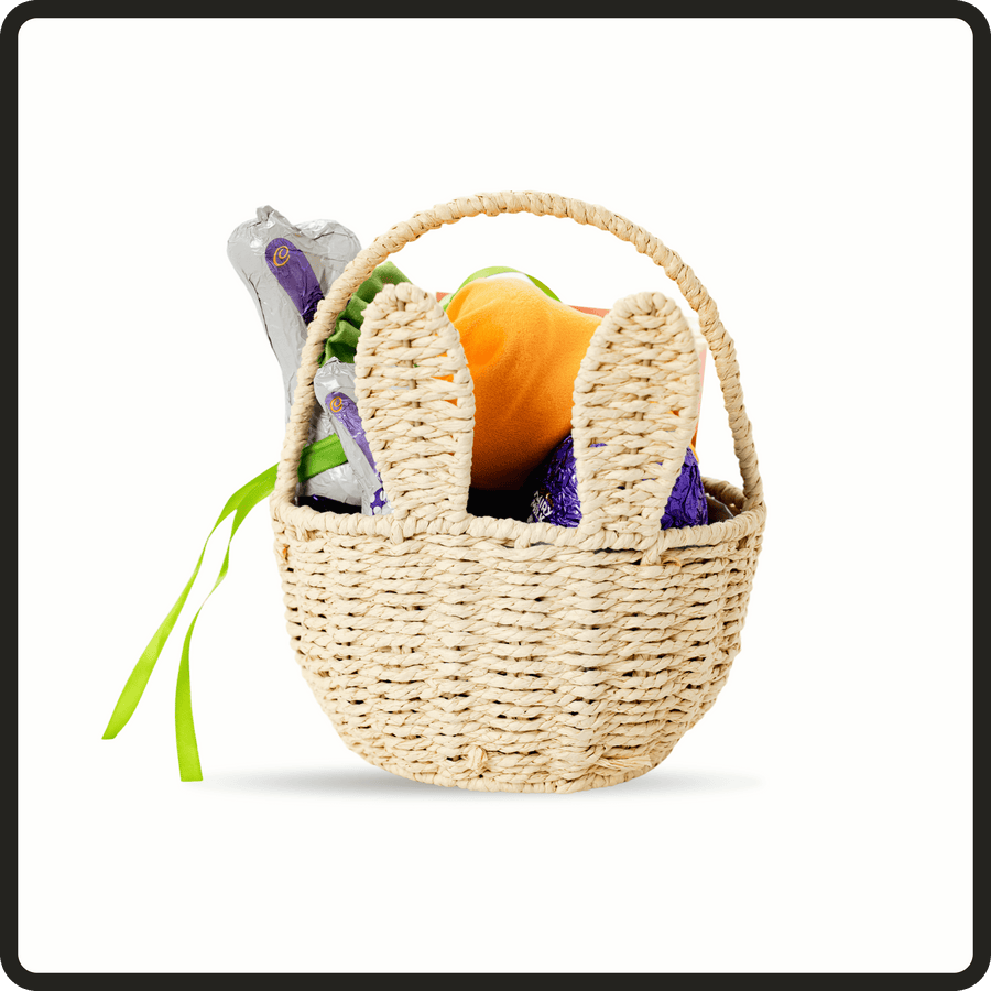 Easter Box basket with Easter items.